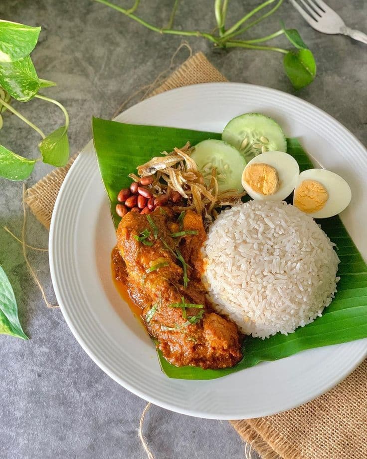 Nasi Lemak Rendang Ayam