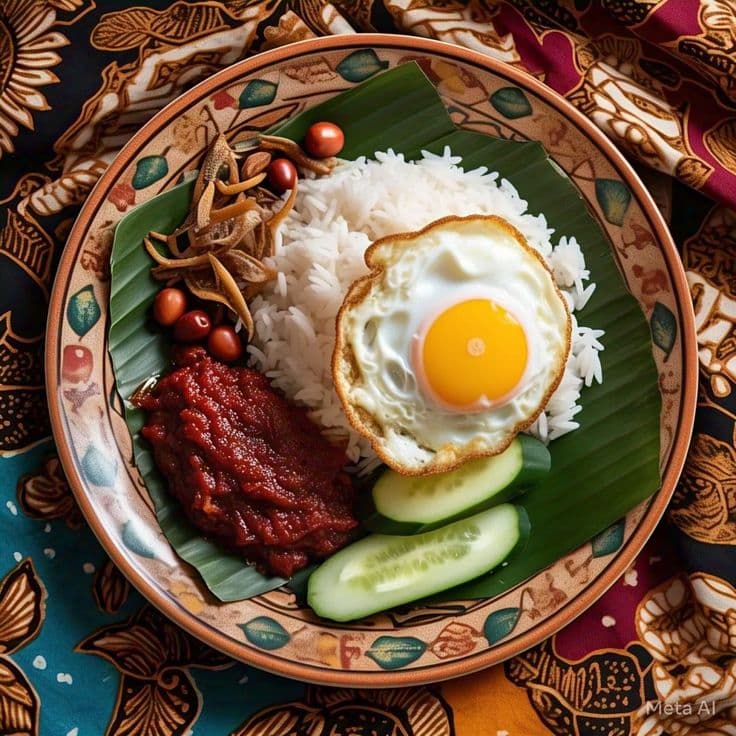 Nasi Lemak Telur & Ikan Bilis